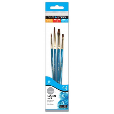 Pędzle Daler-Rowney z Włosia Wielbłąda, 4szt - 2,5,6